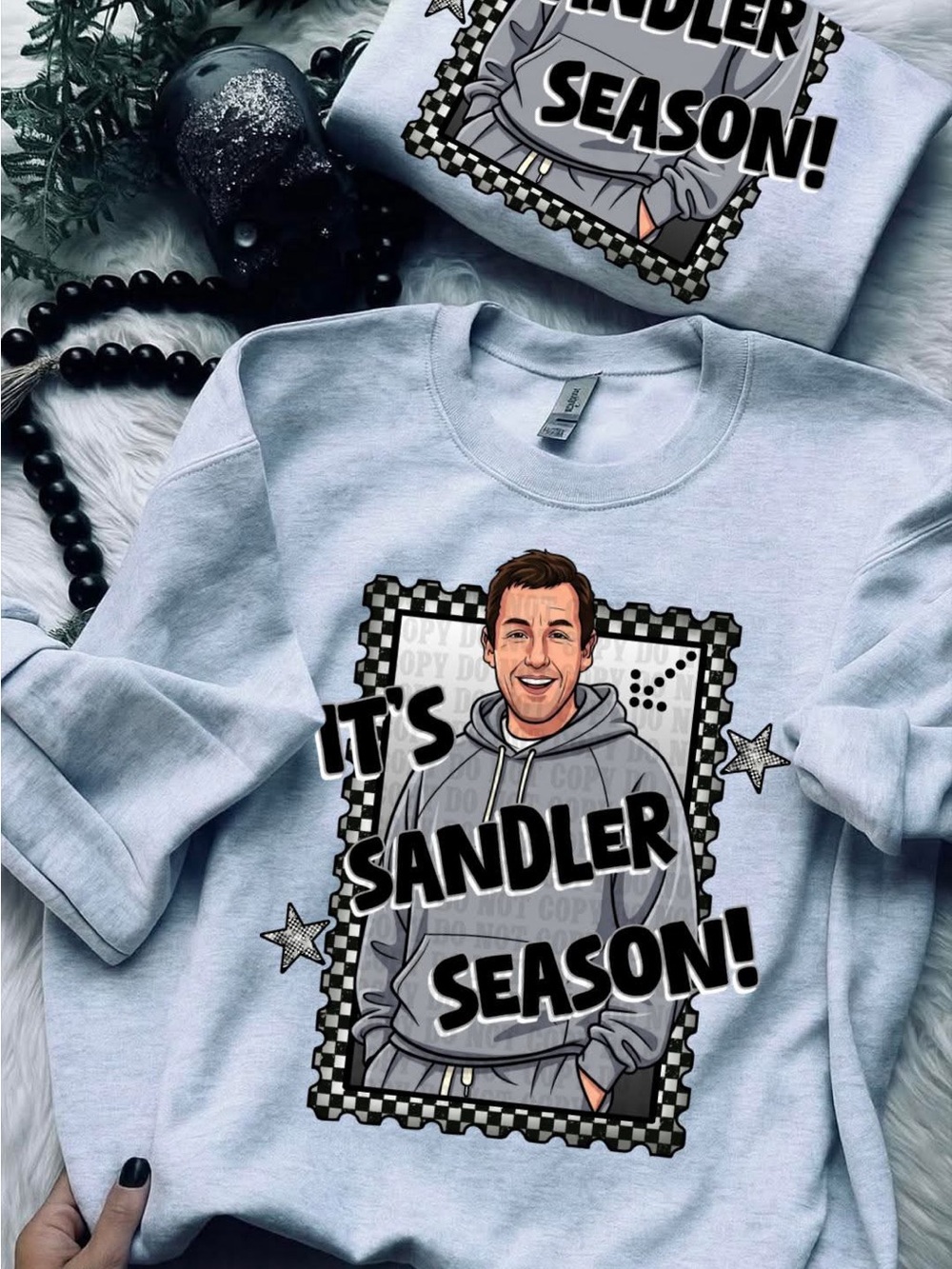 Light Gray Graphic Sweatshirt It's Sandler Season Sizes Small-3X